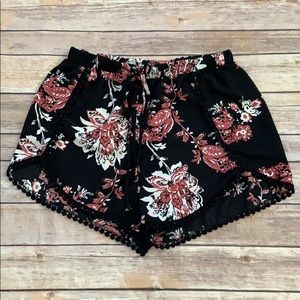 Charlotte Russe Black Floral Shorts